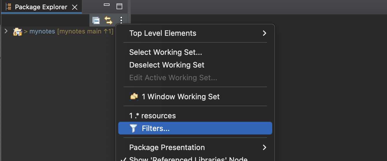 Select Filters in Eclipse